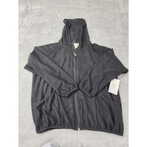 Vital Life Activewear Women 3XL Black Mesh Full Zip Hooded Jacket NWT